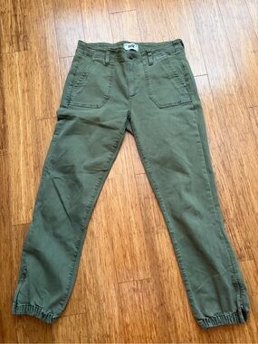 PAIGE Mayslie Olive Green Cargo-Style Jogger Pants